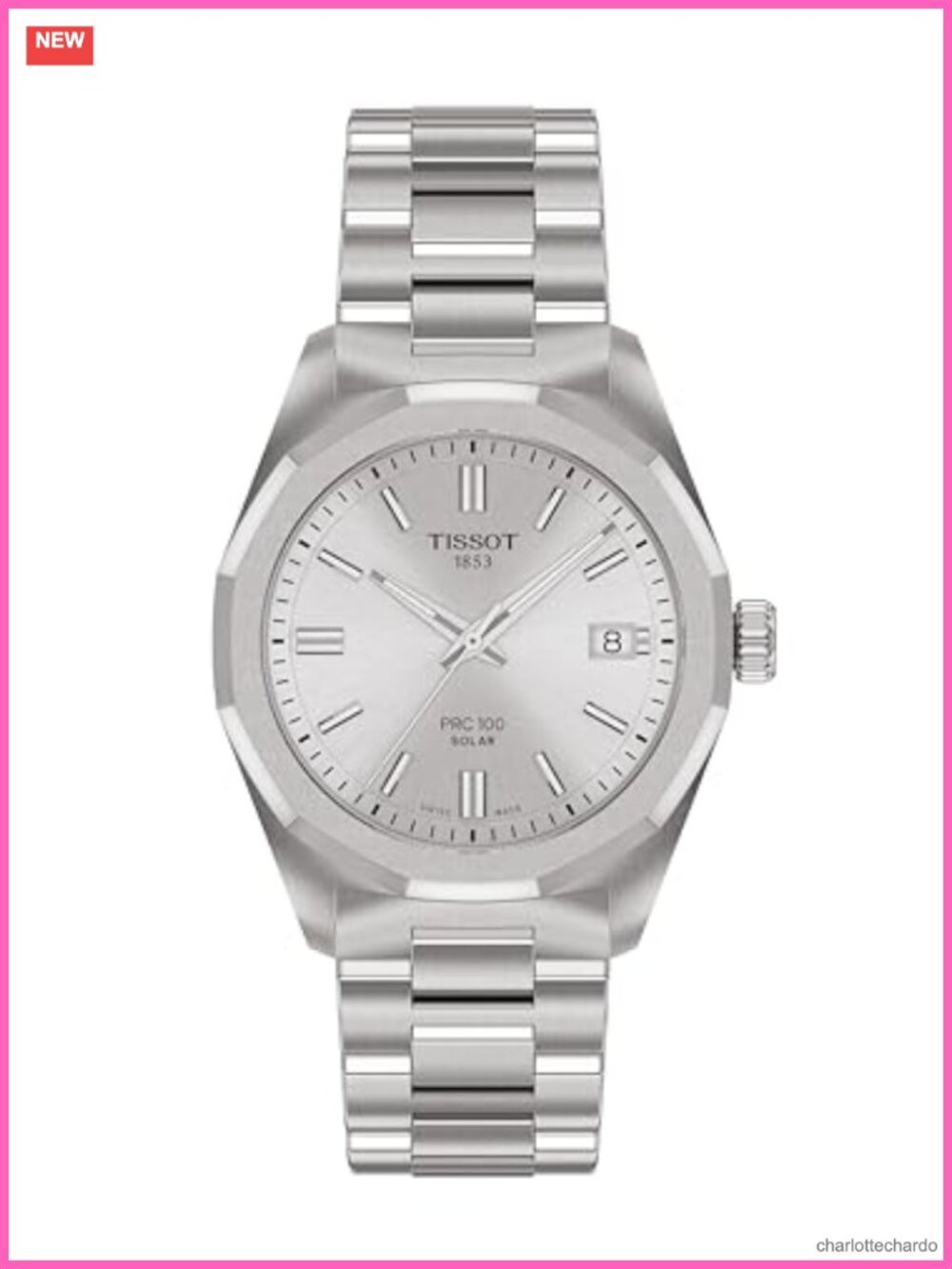 Tissot PRC 100 Solar 34mm Stainless Steel Swiss Quartz Wrist Watch
